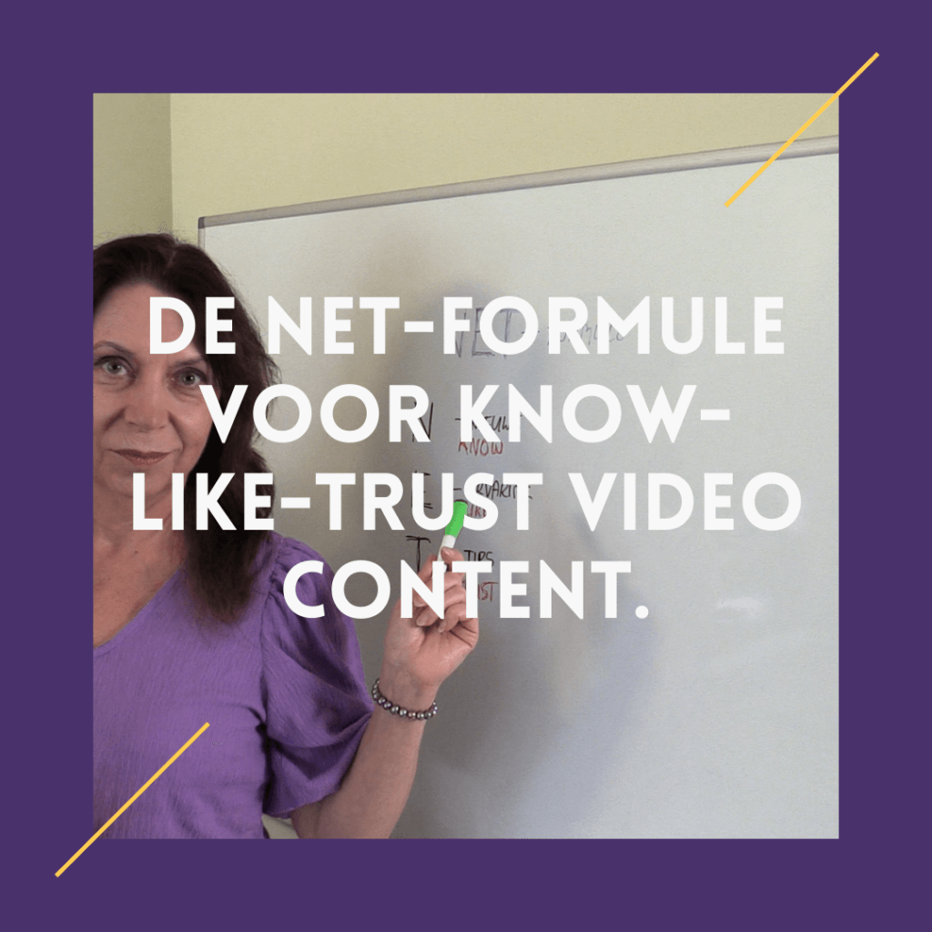 jeanette legt de know like trust NET formule uit met whiteboard